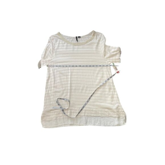 New Directions Long Sleeve Gold Stripe Tunic Top Holiday New Years L - Picture 7 of 9